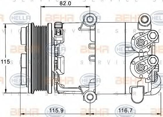 BEHR HELLA SERVICE 8FK351334061 Компресор, кондиціонер