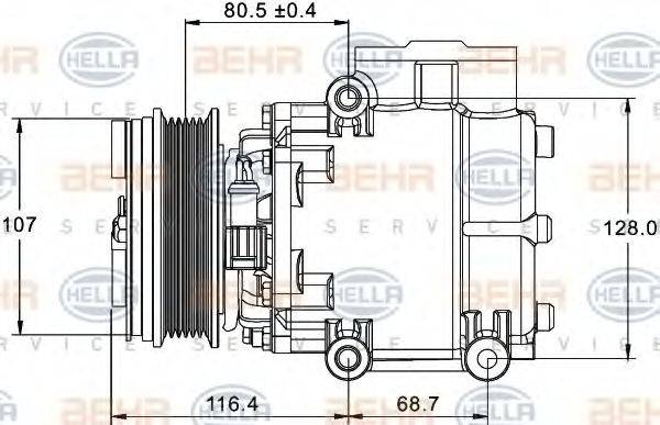 BEHR HELLA SERVICE 8FK351334101 Компресор, кондиціонер