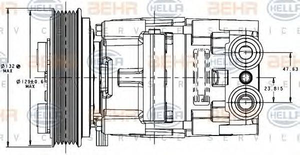 BEHR HELLA SERVICE 8FK351334121 Компресор, кондиціонер