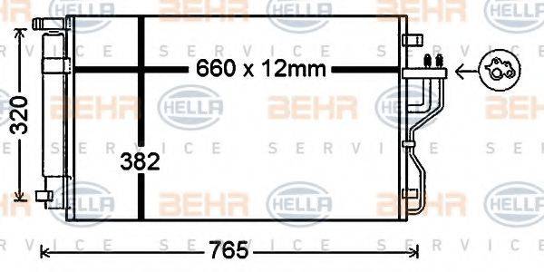 BEHR HELLA SERVICE 8FC351343091 Конденсатор, кондиціонер