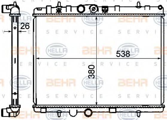 BEHR HELLA SERVICE 8MK376700231 Радіатор, охолодження двигуна