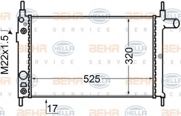 BEHR HELLA SERVICE 8MK376704771 Радіатор, охолодження двигуна