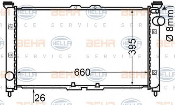 BEHR HELLA SERVICE 8MK376705601 Радіатор, охолодження двигуна