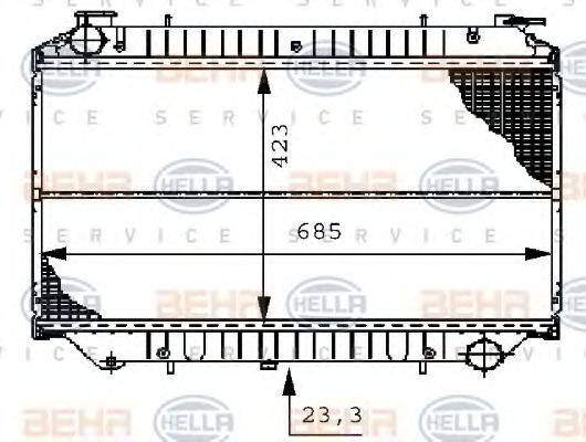 BEHR HELLA SERVICE 8MK376706531 Радіатор, охолодження двигуна