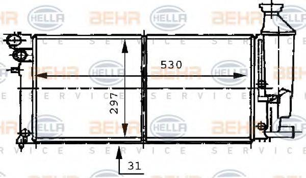 BEHR HELLA SERVICE 8MK376707081 Радіатор, охолодження двигуна