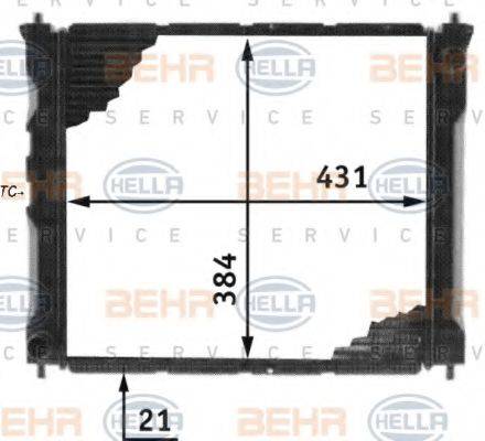 BEHR HELLA SERVICE 8MK376707091 Радіатор, охолодження двигуна