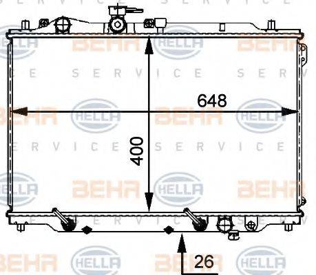 BEHR HELLA SERVICE 8MK376707531 Радіатор, охолодження двигуна