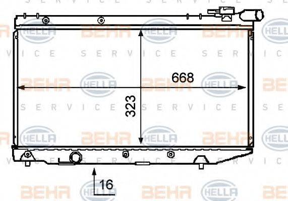 BEHR HELLA SERVICE 8MK376708041 Радіатор, охолодження двигуна