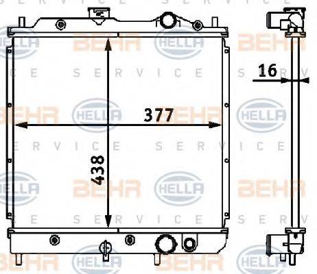 BEHR HELLA SERVICE 8MK376708091 Радіатор, охолодження двигуна