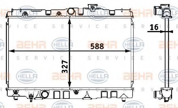 BEHR HELLA SERVICE 8MK376708101 Радіатор, охолодження двигуна