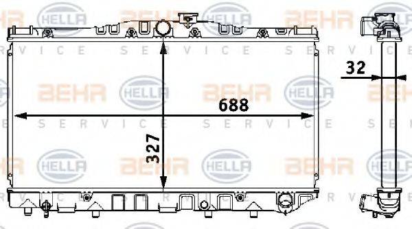 BEHR HELLA SERVICE 8MK376708181 Радіатор, охолодження двигуна