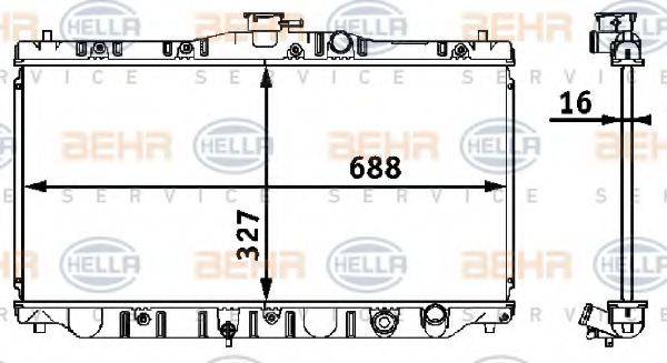 BEHR HELLA SERVICE 8MK376708211 Радіатор, охолодження двигуна