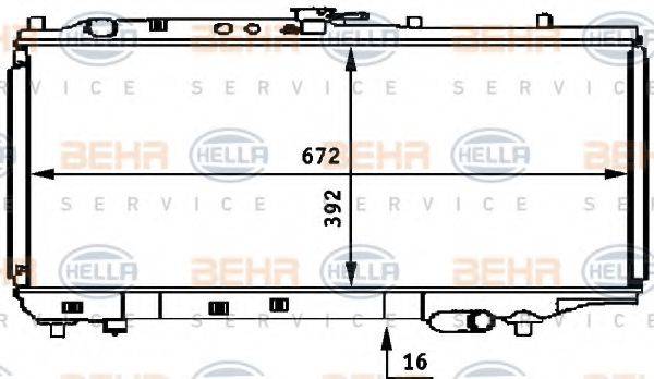 BEHR HELLA SERVICE 8MK376708231 Радіатор, охолодження двигуна