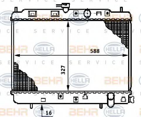 BEHR HELLA SERVICE 8MK376708561 Радіатор, охолодження двигуна