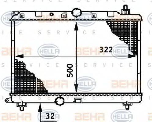 BEHR HELLA SERVICE 8MK376708591 Радіатор, охолодження двигуна