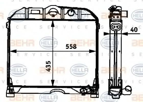 BEHR HELLA SERVICE 8MK376709041 Радіатор, охолодження двигуна