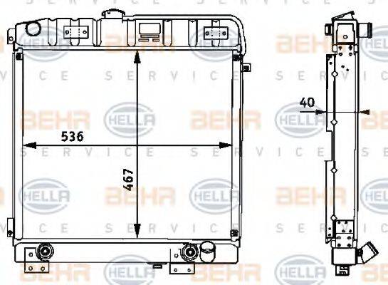 BEHR HELLA SERVICE 8MK376709791 Радіатор, охолодження двигуна