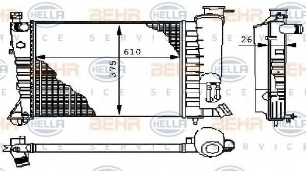 BEHR HELLA SERVICE 8MK376710241 Радіатор, охолодження двигуна