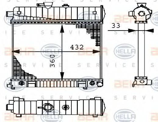 BEHR HELLA SERVICE 8MK376710271 Радіатор, охолодження двигуна