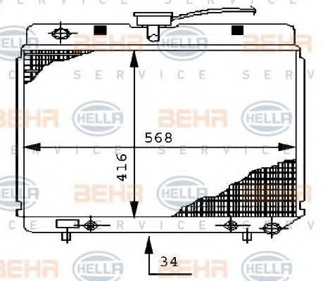 BEHR HELLA SERVICE 8MK376710501 Радіатор, охолодження двигуна