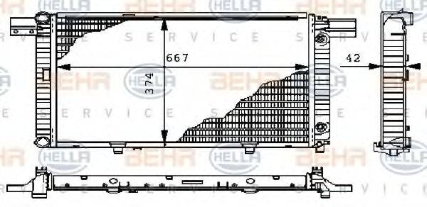 BEHR HELLA SERVICE 8MK376711451 Радіатор, охолодження двигуна