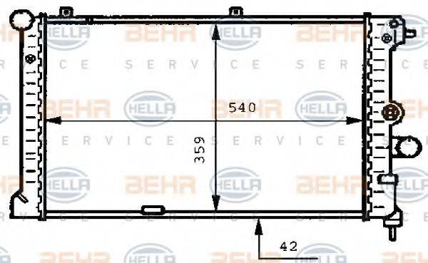 BEHR HELLA SERVICE 8MK376711791 Радіатор, охолодження двигуна