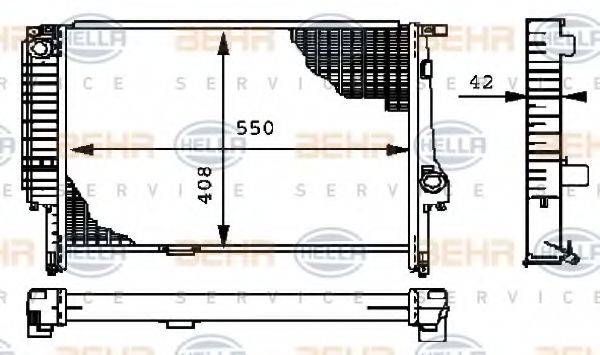 BEHR HELLA SERVICE 8MK376712191 Радіатор, охолодження двигуна