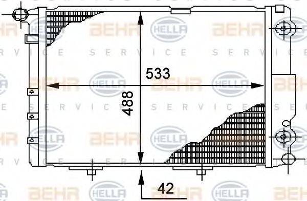 BEHR HELLA SERVICE 8MK376712461 Радіатор, охолодження двигуна