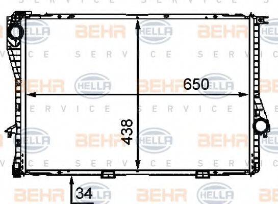 BEHR HELLA SERVICE 8MK376712491 Радіатор, охолодження двигуна