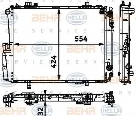 BEHR HELLA SERVICE 8MK376712531 Радіатор, охолодження двигуна