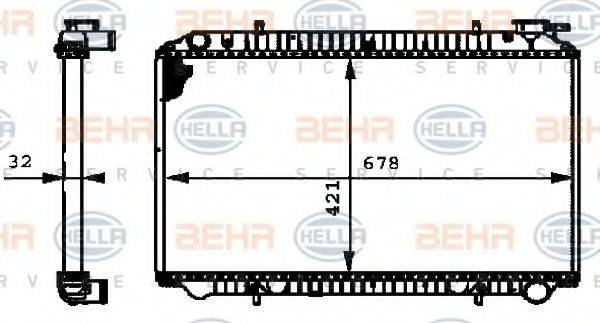 BEHR HELLA SERVICE 8MK376712731 Радіатор, охолодження двигуна