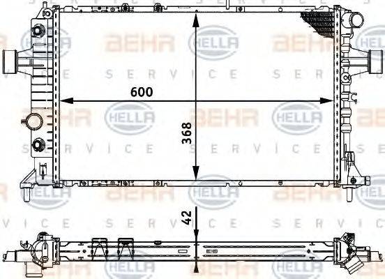 BEHR HELLA SERVICE 8MK376713011 Радіатор, охолодження двигуна