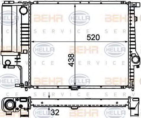 BEHR HELLA SERVICE 8MK376713081 Радіатор, охолодження двигуна