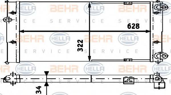 BEHR HELLA SERVICE 8MK376713731 Радіатор, охолодження двигуна