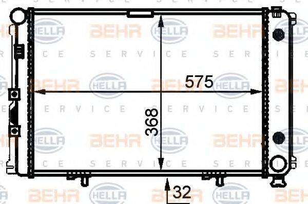 BEHR HELLA SERVICE 8MK376714011 Радіатор, охолодження двигуна