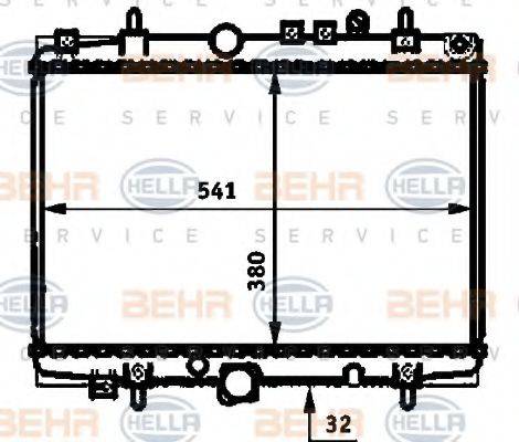 BEHR HELLA SERVICE 8MK376714401 Радіатор, охолодження двигуна