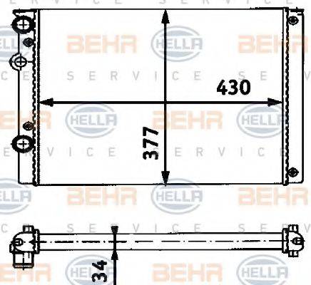 BEHR HELLA SERVICE 8MK376714651 Радіатор, охолодження двигуна