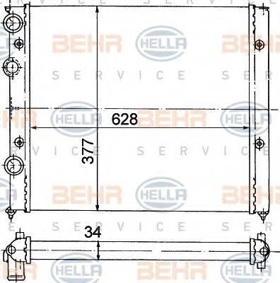 BEHR HELLA SERVICE 8MK376714741 Радіатор, охолодження двигуна