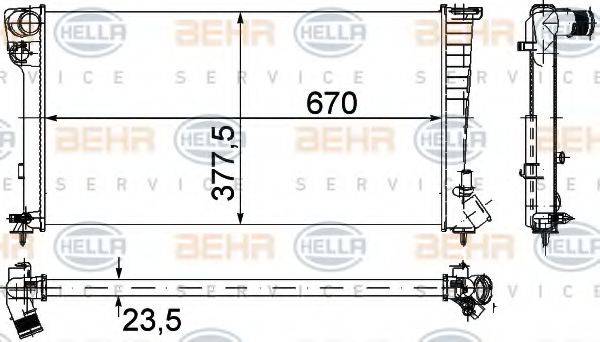 BEHR HELLA SERVICE 8MK376715521 Радіатор, охолодження двигуна