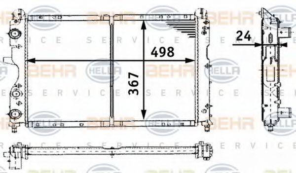 BEHR HELLA SERVICE 8MK376716171 Радіатор, охолодження двигуна