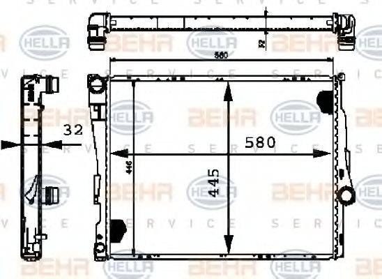 BEHR HELLA SERVICE 8MK376716251 Радіатор, охолодження двигуна