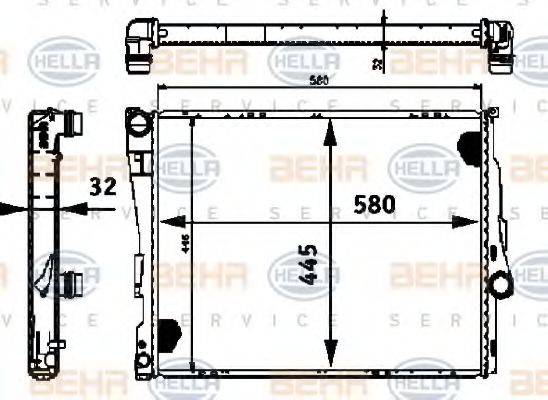 BEHR HELLA SERVICE 8MK376716261 Радіатор, охолодження двигуна