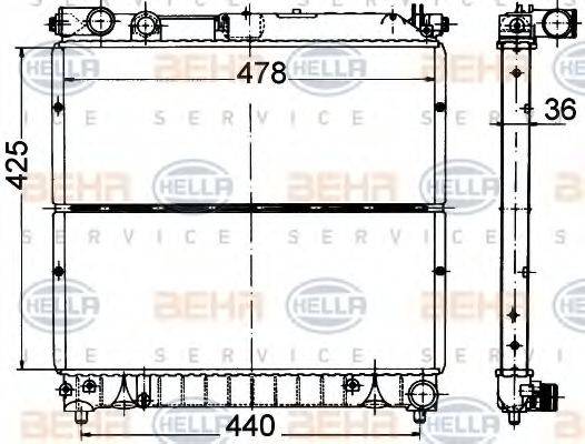 BEHR HELLA SERVICE 8MK376716431 Радіатор, охолодження двигуна