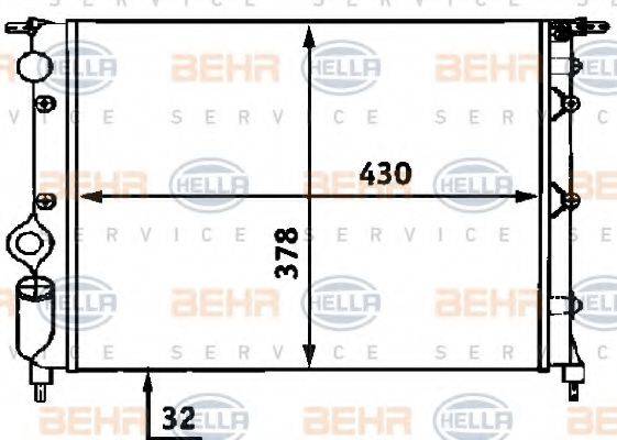 BEHR HELLA SERVICE 8MK376716601 Радіатор, охолодження двигуна