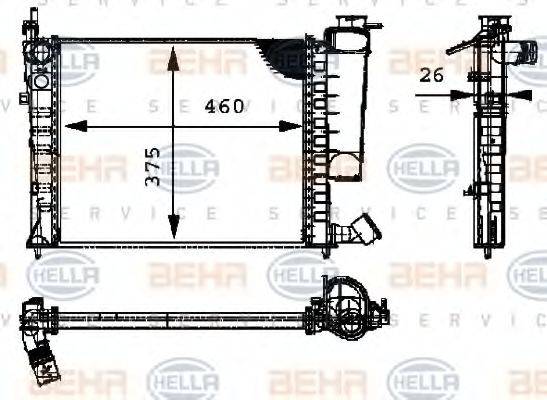 BEHR HELLA SERVICE 8MK376716631 Радіатор, охолодження двигуна