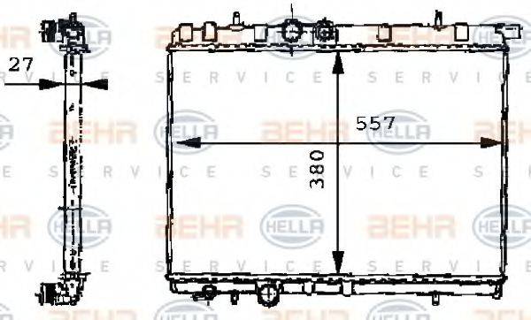 BEHR HELLA SERVICE 8MK376717531 Радіатор, охолодження двигуна