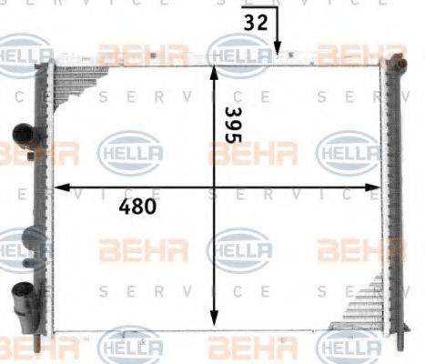 BEHR HELLA SERVICE 8MK376717761 Радіатор, охолодження двигуна