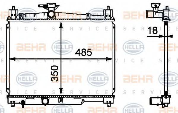 BEHR HELLA SERVICE 8MK376718421 Радіатор, охолодження двигуна