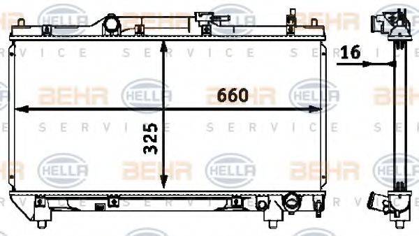 BEHR HELLA SERVICE 8MK376718481 Радіатор, охолодження двигуна