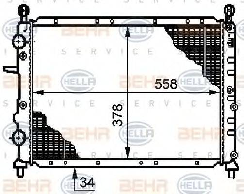 BEHR HELLA SERVICE 8MK376719541 Радіатор, охолодження двигуна